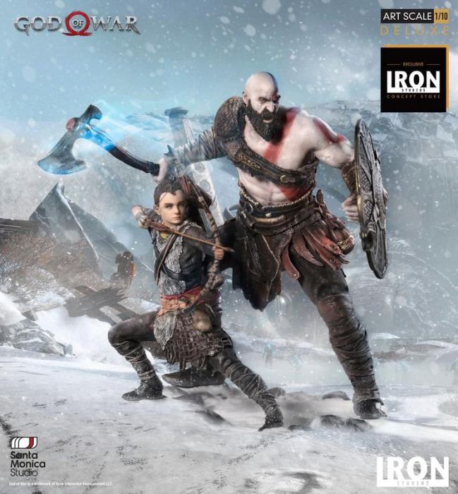 【小學館 現貨】Iron Studios 1/10 戰神 奎托斯 克雷多斯 & 阿特柔斯 雕像 DX 豪華版 C2