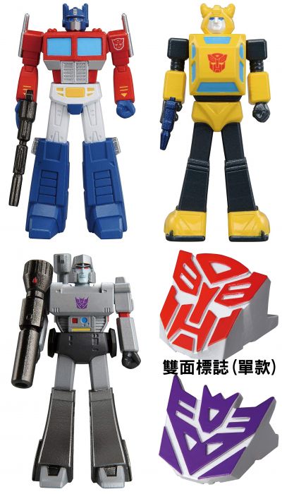 限量配套! TOMICA 多美 合金 人偶 變形金剛 柯博文 加 大黃蜂 加 密卡登 加 狂派&博派 雙面 展示字牌 4款