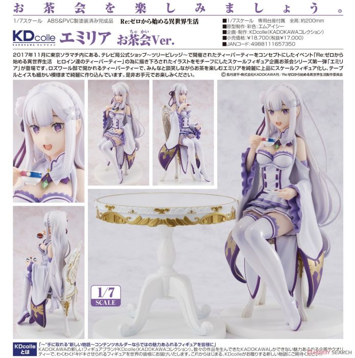 【怨念事務所】預約商品 1月(免訂金免運) 代理版 角川 Re:從零開始的異世界生活 愛蜜莉雅 茶會Ver 1/7 完成品 0728