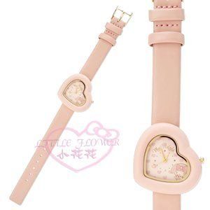 ♥小花花日本精品♥ My Melody 美樂蒂 皮革粉色愛心型造型手錶生日禮盒日本限定22023902