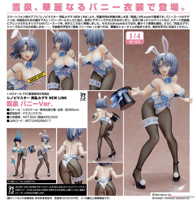 【怨念事務所】預約商品 4月(免訂金免運) 代理版 FREEing 閃亂神樂 NEW LINK 雪泉 兔女郎Ver 1/4 0901
