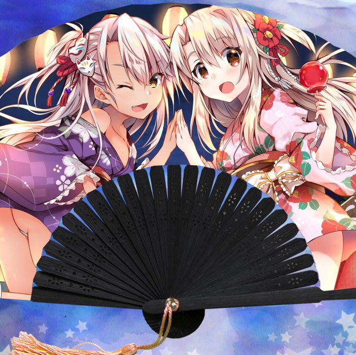 -金魚工房- 《FGO》-伊莉亞&小黑-21CM小扇子