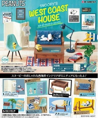 【小學館 預購】《超商取貨付款免訂金》Re-ment 盒玩 史努比/史奴比 西海岸家具 一套8款 2019年12月