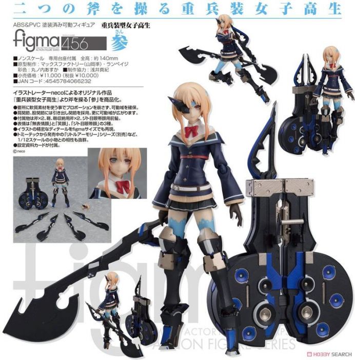 轉蛋概念館~預約 8月 代理版 Max Factory figma 重兵裝型女高中生 參 可動 完成品 超商付款免訂金