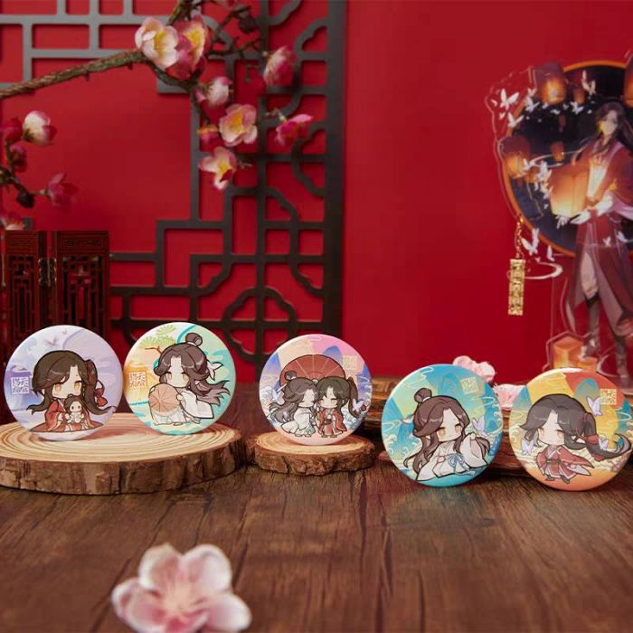KAKITONO|1月新品預售|天官賜福:58mm馬口鐵徽章|一套五款|官方正版周邊|墨香銅臭|花城、謝憐|超電文化