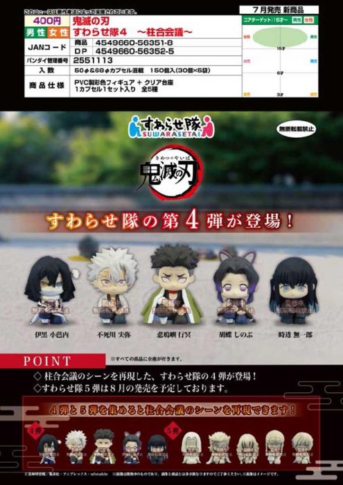 轉蛋概念館~預約 6月 BANDAI 扭蛋 鬼滅之刃 縮小隊 坐姿公仔 Vol.04 一套五款 超商付款免訂金