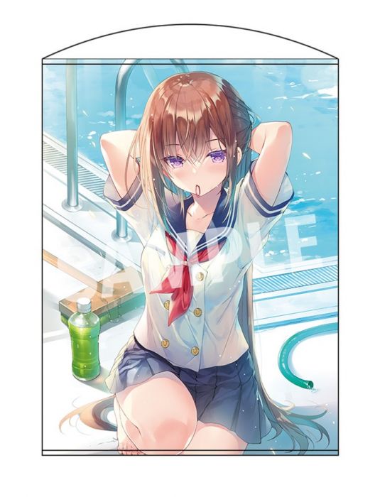 蚤成漫 melonbooks通販預購 みわべさくら先生描き下ろし B2Wスエードタペストリー (-夏色- 麗 by Melonbooks Girls Collection 2021 summer) B2掛軸