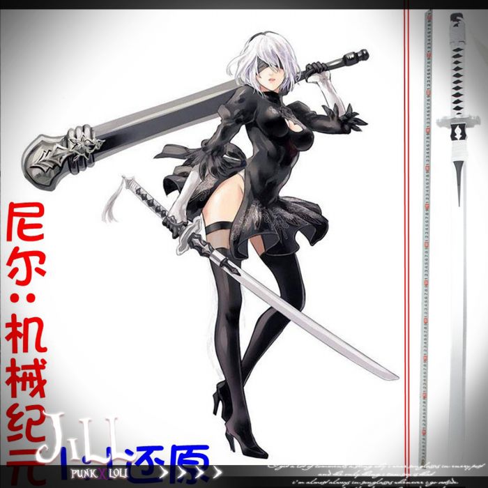 買動漫 日本動漫cosplay尼爾 自動人形nier Automata 2b武士刀風格還原武器道具 J1l8003